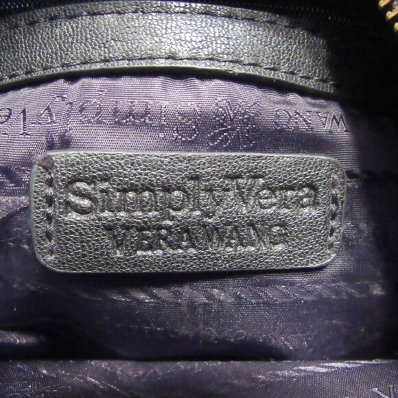 Simply Vera Vera Wang Black Single Handle Hobo/Handbag Purse Pleated Front - Picture 4 of 7